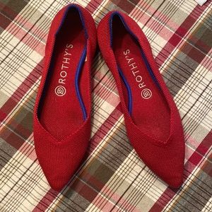 Rothy’s Red and Navy Flats W8